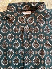 Dries Van Noten Shirt, Men's Size 54 (M/L), 100% Cotton, Geometric Print picture