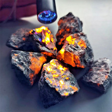 5PCS Raw Yooperlite UV Fluorescent Emberlite Glowing Fire Rocks Chunks Stone picture
