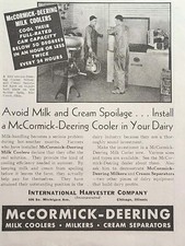 McCormick-Deering Dairy Cooler Milk Spitler Farm McComb OH Vintage Print Ad 1937 picture