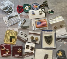 Vintage US Army Patch & Insignia Lot Vietnam Era To Modern Rank Chevrons Pins picture