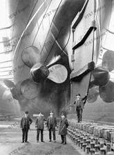 RMS Mauretania Dry Dock Propellers 1908 Cunard Ocean Liner 8x10 Photo picture