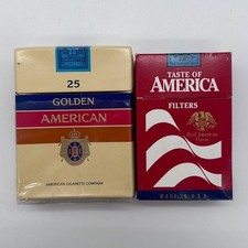 Vintage 1990s Golden American 25 & Taste of America Empty Cigarette Packs Lot picture