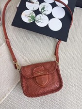 Pre-Owned Prada Woven Leather Flap Shoulder in Cognac picture