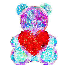 Colorful Glowing Bear LED Bear Holding a Red Heart Table Lamp Unique Gift picture