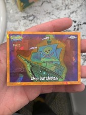 2025 Topps Chrome SpongeBob Sapphire Ship Dutchman Orange Refractor #/25 DH picture
