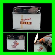 Vintage Frisch's Big Boy Restaurant Flat Ad Petrol Lighter - In Working Order  picture