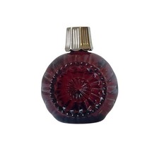 Vintage Avon Festive Facets Charisma Cologne Red Glass Ornament Bottle With Box picture