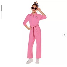 Barbie The Movie Kids Pink Power Jumpsuit Spirit Halloween Costume Med 8-10 NEW picture