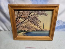 🔥 Vintage 1960s Cherry Blossom Time In Washington DC Litho 6144 12x10 Framed picture