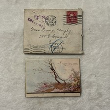 1919 Chicago Stock Yard Sta Cover 2c Washington UNCLAIMED + New Year Greeting picture