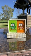 Vintage Owl Playing Cards Double Deck Retro MCM Original Box Still In Plastic picture
