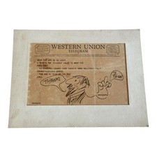 WOW Vintage 1968 VJ Cocktail Lounge 5900 Sunset Blvd HOLLYWOOD Telegram Drawing picture