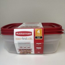 Rubbermaid 5.5 Cup & 8.5 Easy Find Lids Containers Value Pack Storage Red RARE picture