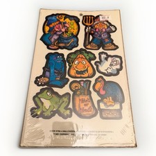 1981 Hallmark Vintage Halloween Sticker Seals 1 Pack of 4 Sheets NOS Ghost Witch picture