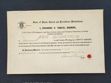 1949 vintage ABE GOLDSTEIN appoint DEPUTY SHERIFF narragansett ri DOMINIC TURCO picture