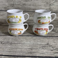 4 Dat’l Do It Recipe Soup Mugs Potato Vegetable Chicken Tomato  picture