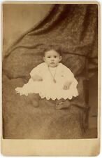 Antique c1880s ID'd Cabinet Card Adorable Baby Girl Nannie Lloyd Baltimore, MD picture