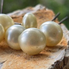 Lovely Vintage Faux Pearl Glass Beads w/ Embedded Wire  Embellishments, Buttons picture