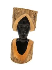 Vintage Hand Carved Ebony Wood Sculpture Makonde Maasai WOMAN Tanzania Africa  picture