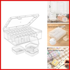 Mathtoxyz Bead Organizer Box 62Pcs Mini Clear Hinged Cases for Jewelry Craft picture