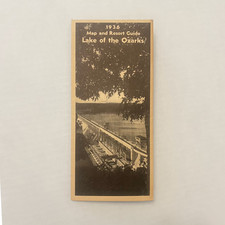 1936 Lake of the Ozarks Map & Resort Guide Vintage Folding Map Bagnell Dam picture