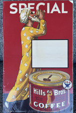 Vintage 1934 Hills Bros Coffee Paper Store Window Poster Sign Adform 136 NRA picture