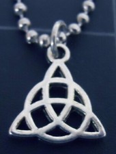 Triquetra Symbol Necklace Stainless Chain New Tiny Celtic Holy Trinity Charm picture