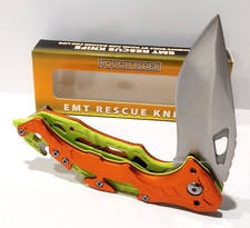 Rough Rider Orange Yellow EMT EDC Rescue A/O Folding Pocket Knife RR2763 picture