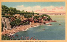 The Cliffs Along The Cliff Walk Newport Rhode Island RI Unposted Postcard picture