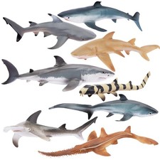 Toymany 8-pcs shark Animal Figurine, Realistic, Collectible Hand-painted Toy Set picture