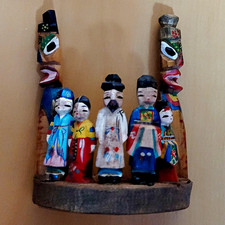 Korean Folk Figures Dolls Great General of Heaven & the Underworld Vintage Japan picture