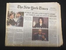 1999 FEB 7 NEW YORK TIMES NEWSPAPER - PUBLIC HEARS LEWINSKY'S STORY - NP 6990 picture