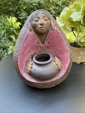 Vintage 1987 Floria Egri Southwestern Storyteller Clay Sculpture Signed Art picture