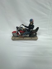 Vintage Summit Collection Skeleton Biker Riding Patriotic Fat Boy Motorcycle picture