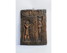 Unique ancient Egyptian wall relief of HATHOR and ISIS with the wings picture