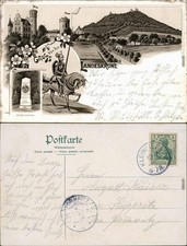 Postcard Görlitz Zgorzelec litho postcard: knight, crown, monument 1906 picture