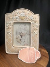 Vintage 1980s Terragrafics Ceramic 3D Raised Floral 3”x4” Photo Picture Frame picture