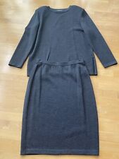 St. John Essential by Mary Gray 2 piece set Dark Gray Knit Sweater Skirt size 12 picture