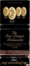 The Four Georges Restaurants Washington DC Vintage Matchbook Cover TMM12-7 picture