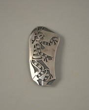 Mitchell Sockyma - Vintage Hopi Sterling Silver Pin Koshare Clown - Hopi Crafts picture