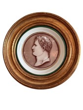 Antique B & T Limoges Napoleon Portrait Plaque in Original Gilt Frame 5.5” picture