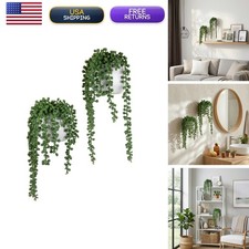 MyGift Faux String of Pearls Plants White Ceramic Wall Planter Set of 3 picture