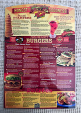 Vintage Red Robin Restaurant Menu Flyer - Bottomless Beverages Gourmet Burgers  picture