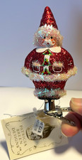 Patricia Breen Designs Santa Claus Clip-On Christmas Ornament Handmade Poland picture