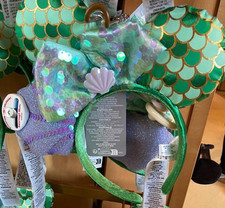 Disneyland Paris Ariel Little Mermaid Sequin Shell Ears Headband NWT - In Hand picture
