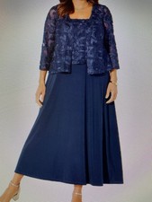 NEW with tags. Catherines Dress with Jacket Women's Plus Size 1x Blue picture