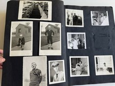 VINTAGE PHOTO ALBUM 250+ Military Handsome Sailors Cars Weddings Americana A17 picture