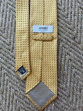 Armani Collezioni Men's Woven Silk Tie Gold Geometric picture