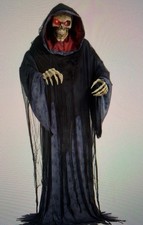 Halloween Animated Grim Reaper Rising 5-6.8' LED Animatronic with Sounds VIDEO picture