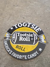VINTAGE TOOTSIE ROLL AMERICA'S FAVORITE CANDY PORCELAIN SIGN 12